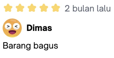 Ulasan bintang 5 dari Dimas: “Barang bagus”